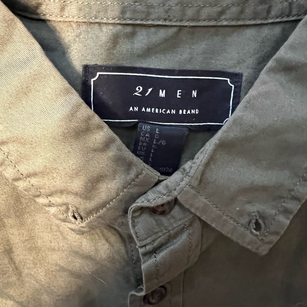 Olive green Long Sleeve Button Down.